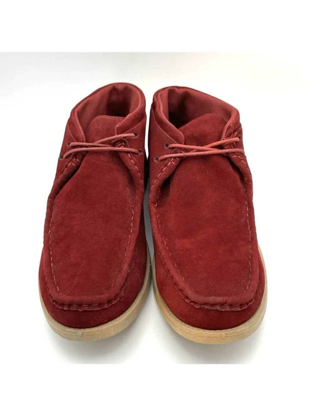Tim Evans England Men’s Size 10 Chukka Desert Boots Burgundy Soft Suede Lace Up